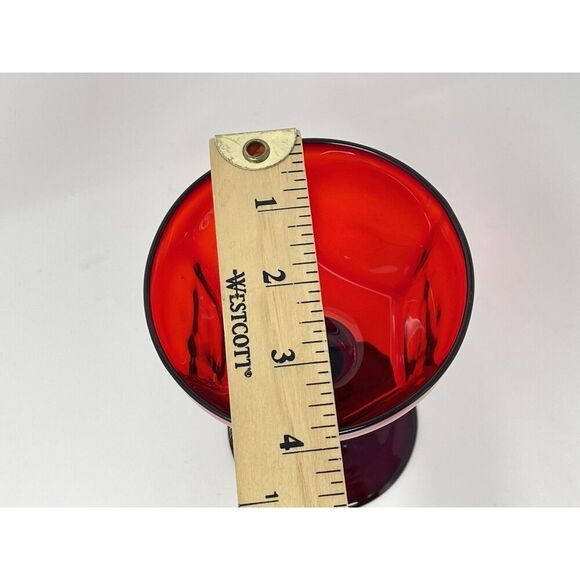 Vintage Bryce Antique Ruby Red Champagne Sherbet Coupe Glass 5” - Picture 3 of 6